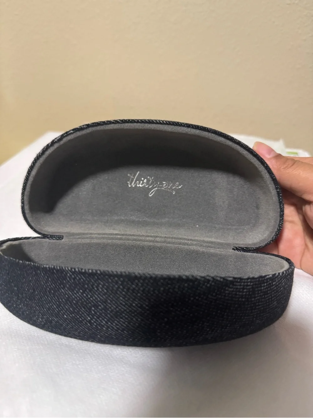 thirty-one Denim Sunglasses Case with Brown Logo Patch